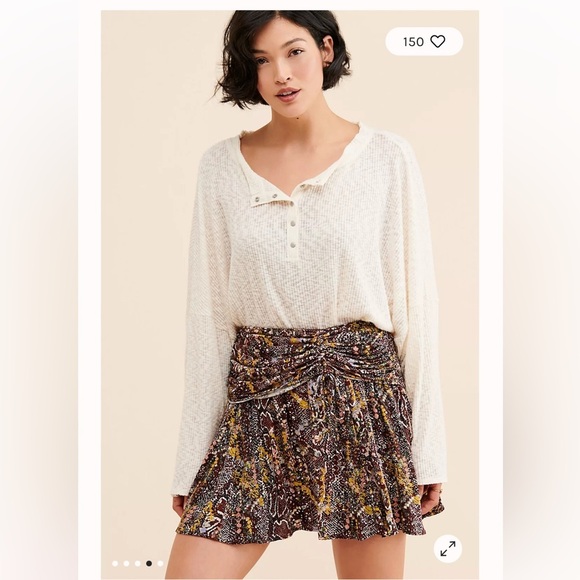 Free People Brown Snake Print Saturday Sun Mini Skirt size 6 - Picture 4 of 11